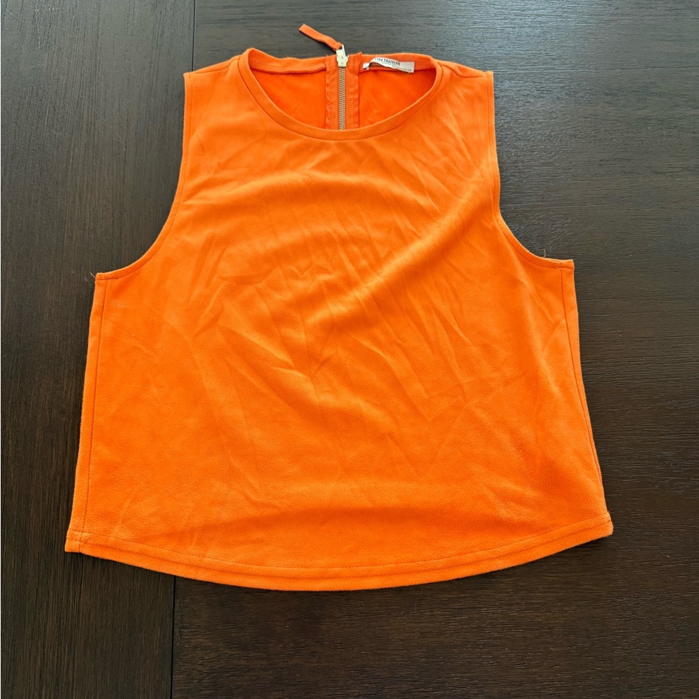 Zara | Suede Orange Crop Top | NWOT